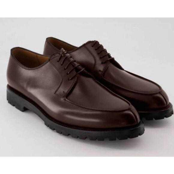 LENDVAY & SCHWARCZ Brown Leather Plain Toe Oxford Size 10 - Picture 1 of 9
